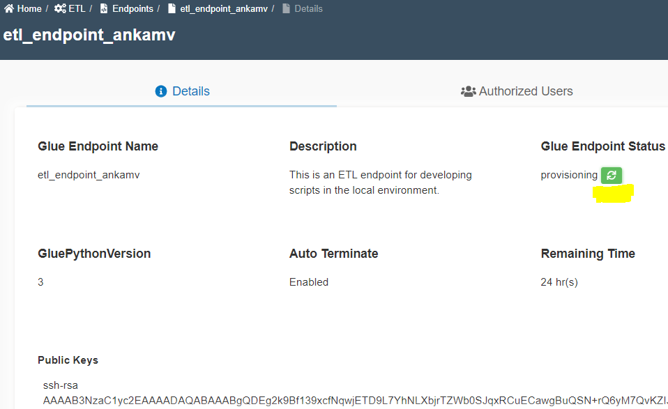 Create ETL Endpoint