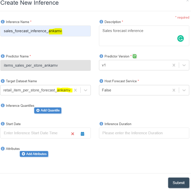 Create Forecast