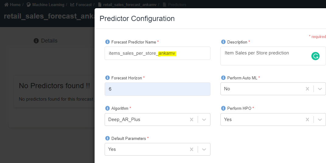 Create Forecast