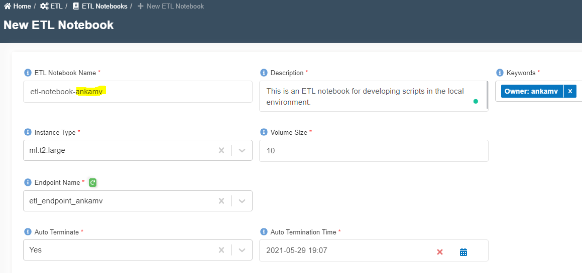 Create ETL Notebook